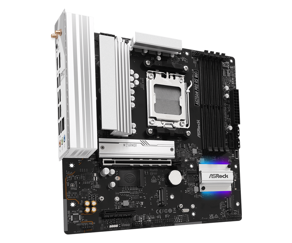 ASRock A620AM Pro RS WiFi AM5 Micro-ATX Motherboard DDR5