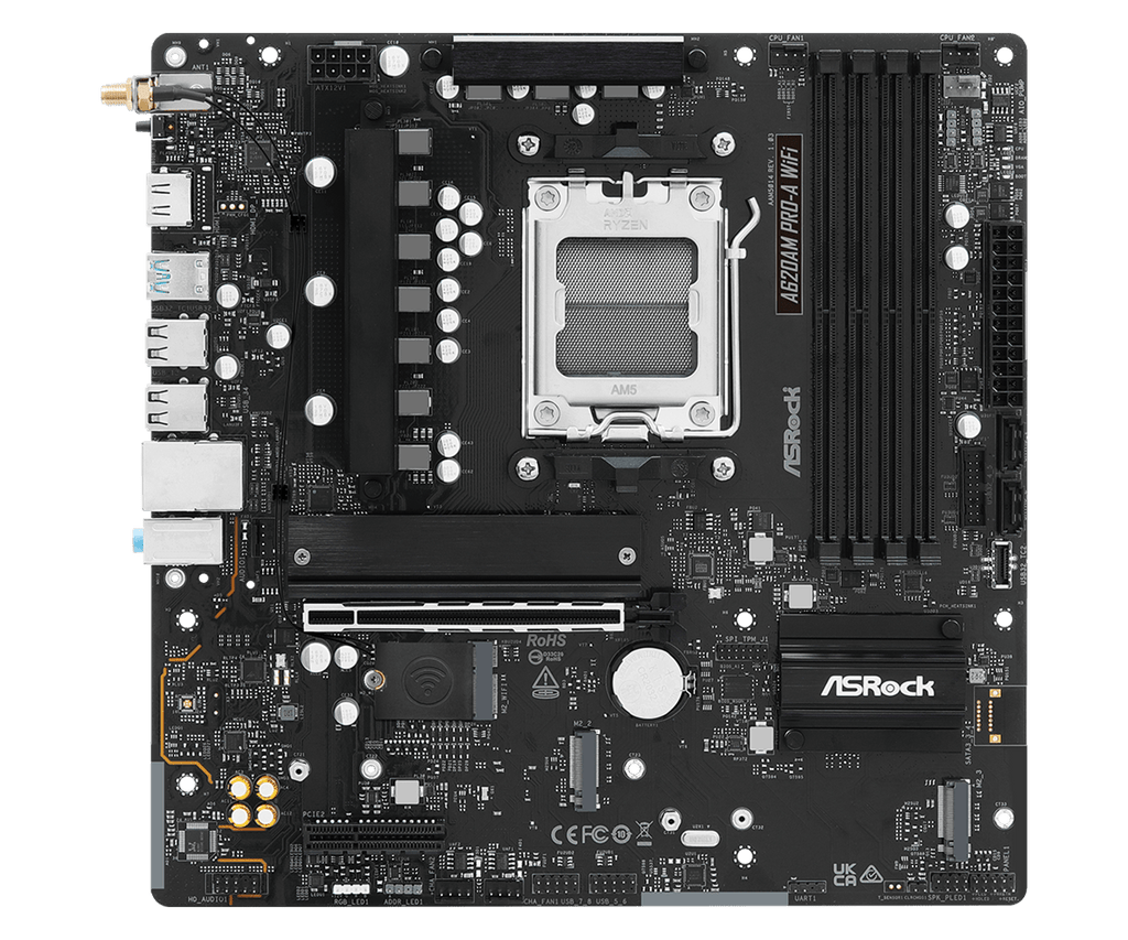 ASRock A620AM Pro-A WiFi AM5 Micro-ATX DDR5 Motherboard