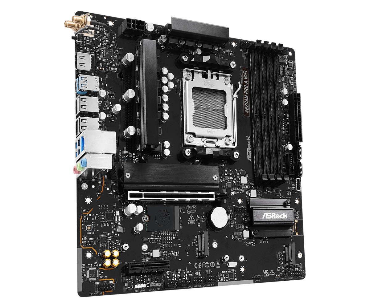 ASRock A620AM Pro-A WiFi AM5 Micro-ATX DDR5 Motherboard