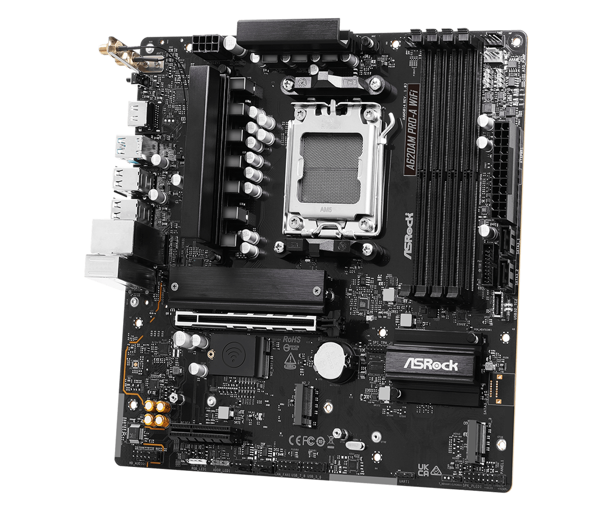 ASRock A620AM Pro-A WiFi AM5 Micro-ATX DDR5 Motherboard