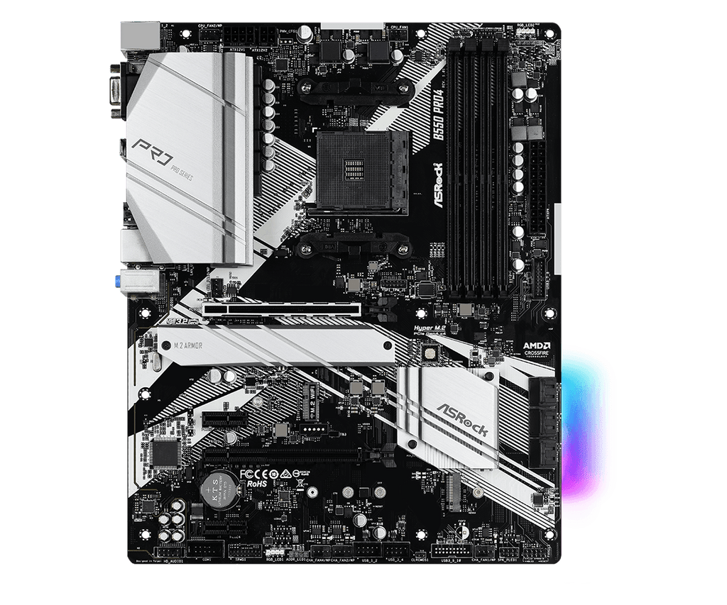 ASRock B550 Pro4 AM4 ATX Motherboard - DDR4, Dual M.2
