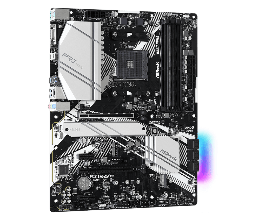 ASRock B550 Pro4 AM4 ATX Motherboard - DDR4, Dual M.2