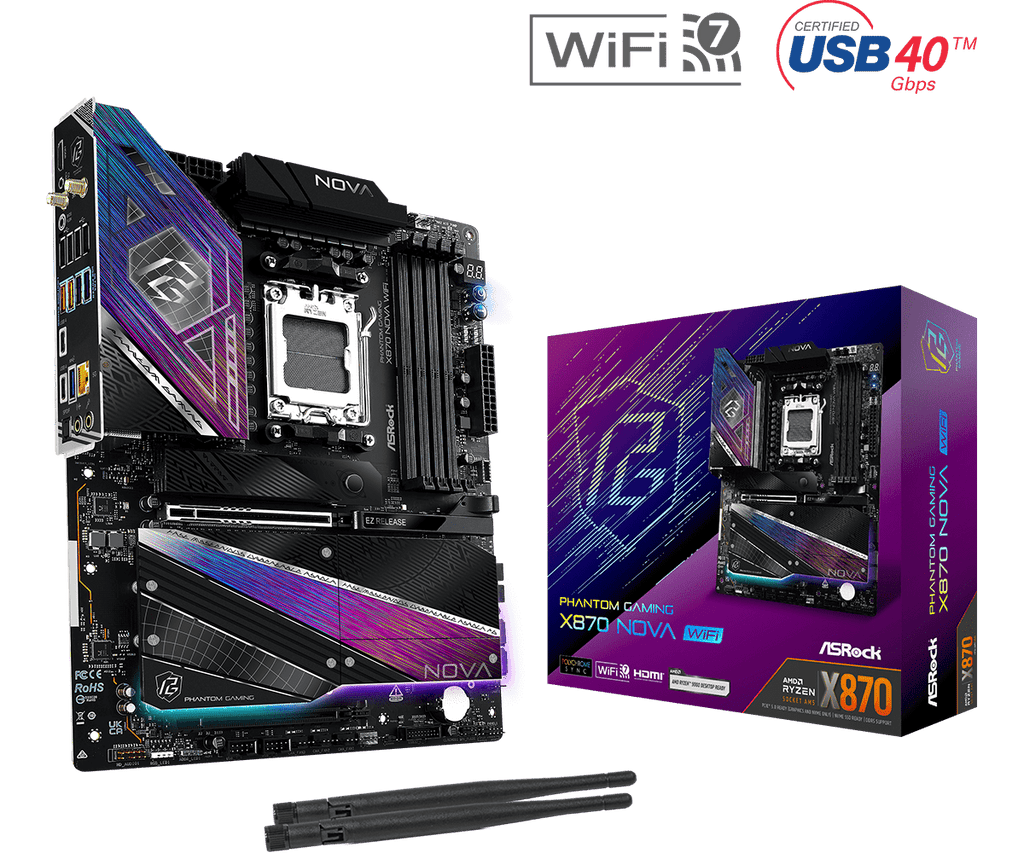 ASRock Phantom Gaming X870 Nova WiFi AM5 ATX Motherboard