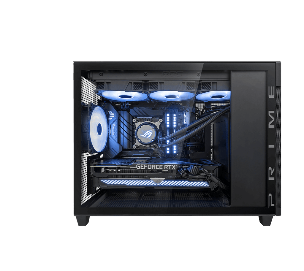 Side angle of ASUS Prime AP201 TG Version and airflow direction