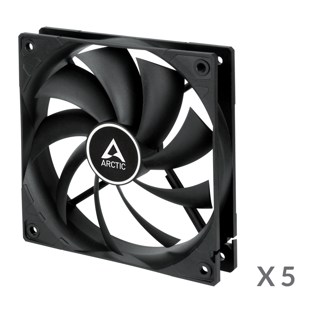 Arctic F12 Low Noise 12cm Case Fan with 9 Blades & Fluid Dynamic 1350 RPM Value Pack - Tech Syndicate