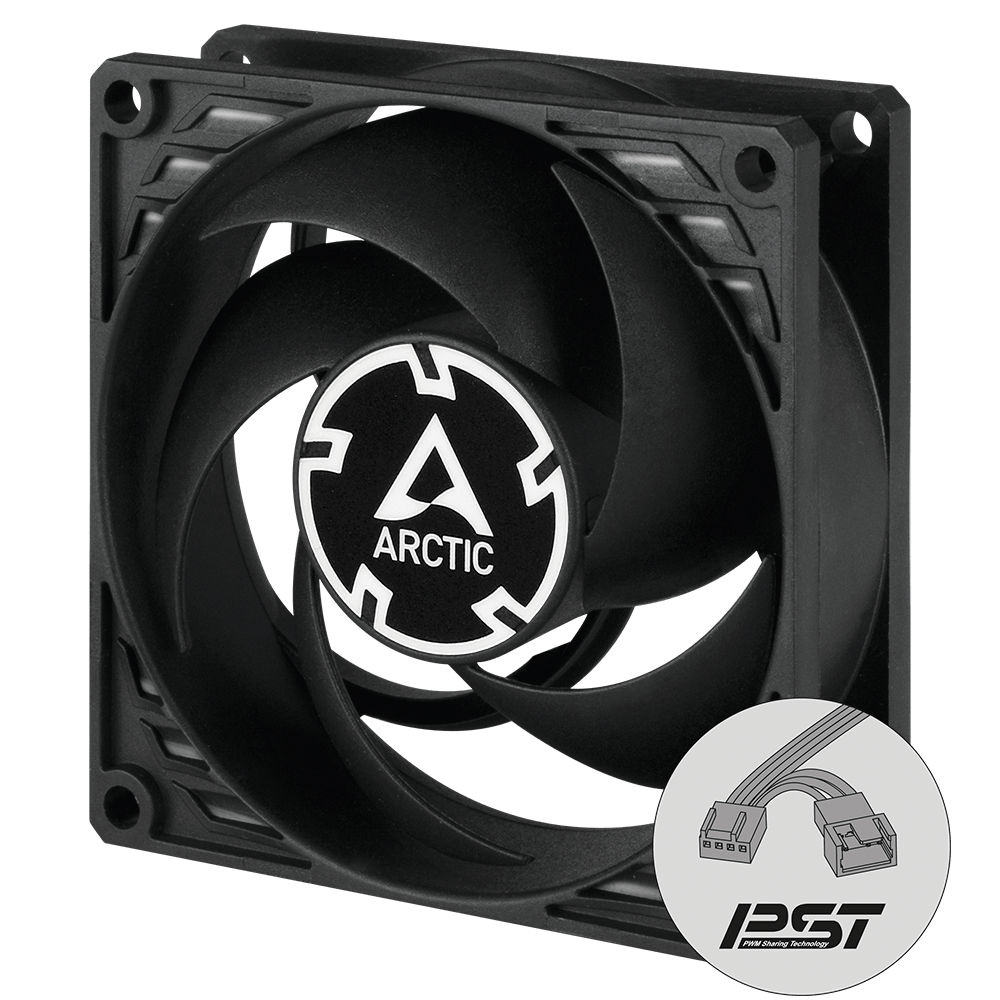 Arctic P8 8cm Pressure Optimised PWM PST Case Fan Cable Splitter & Fluid Dynamic - 200-3000 RPM - Tech Syndicate