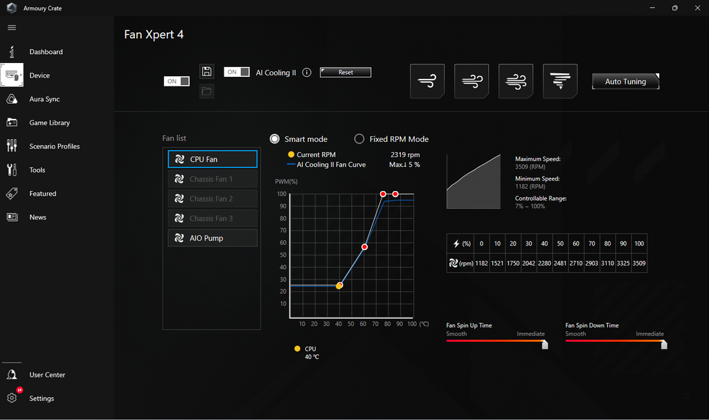 AI Cooling ll in PRIME Z790M-PLUS motherboard supports Manual Tuning. 