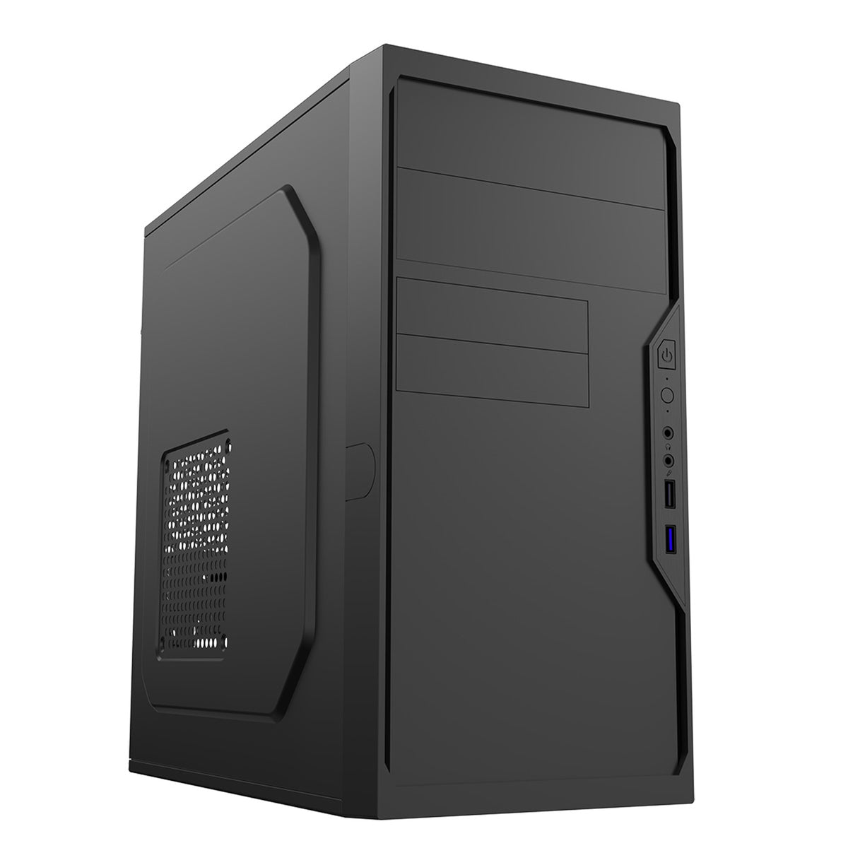 CiT Work Micro-ATX PC Case - USB 3.0, HD Audio, Black