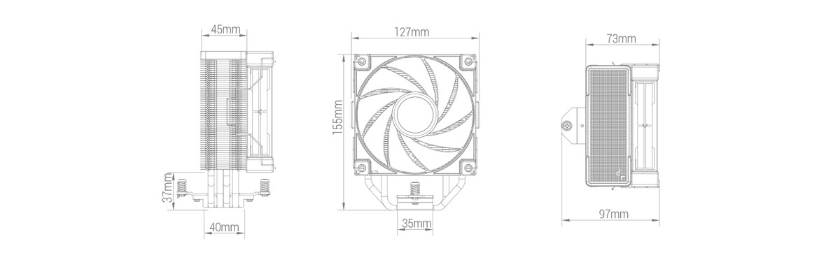 DeepCool AK400 WH White CPU Cooler 120mm FDB Fan 220W