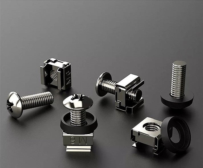 AMPCOM M6 x 16mm Rack Mount Cage Nuts, Screws and Washers - Tech Syndicate 