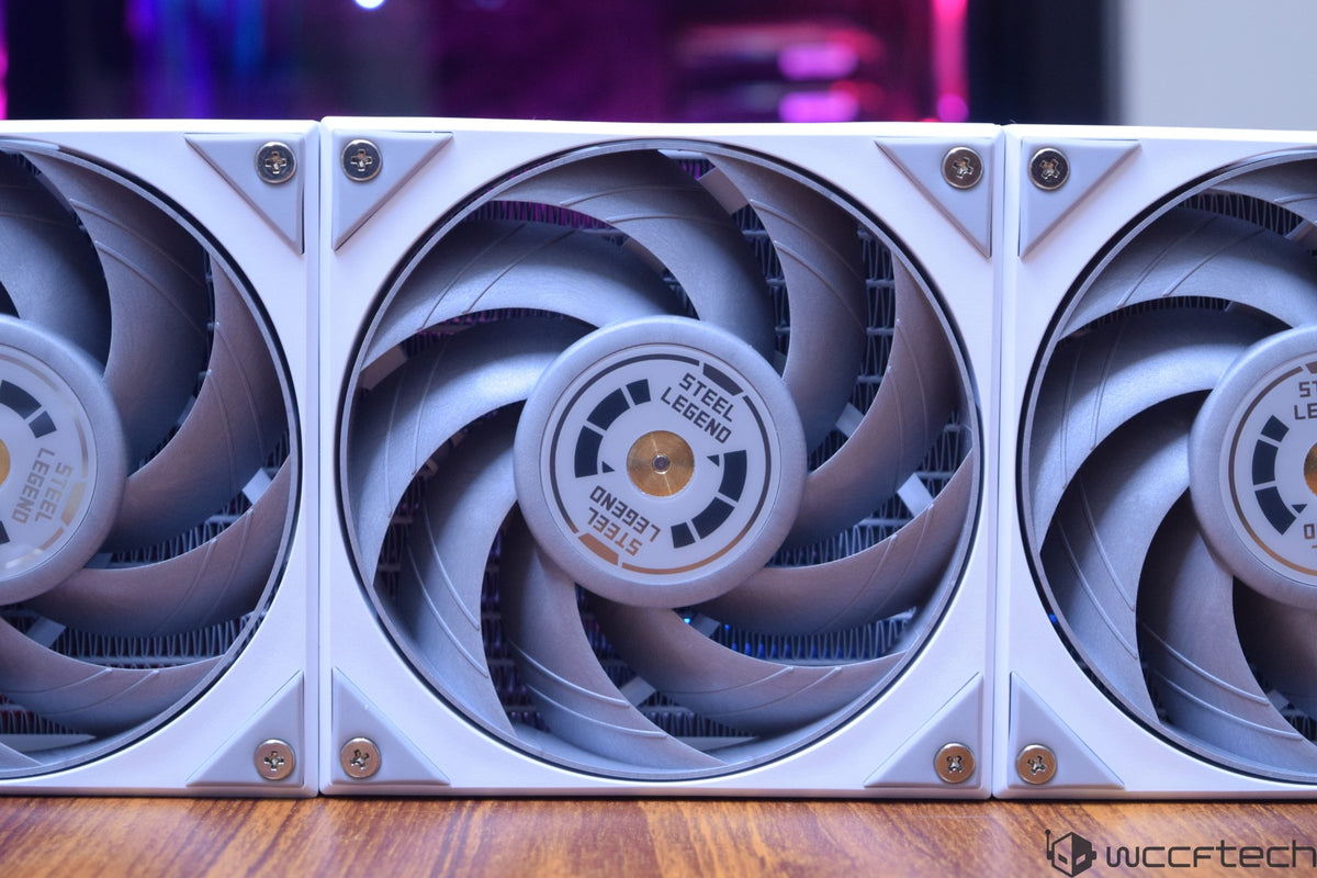 The image shows three fans of an ASRock 