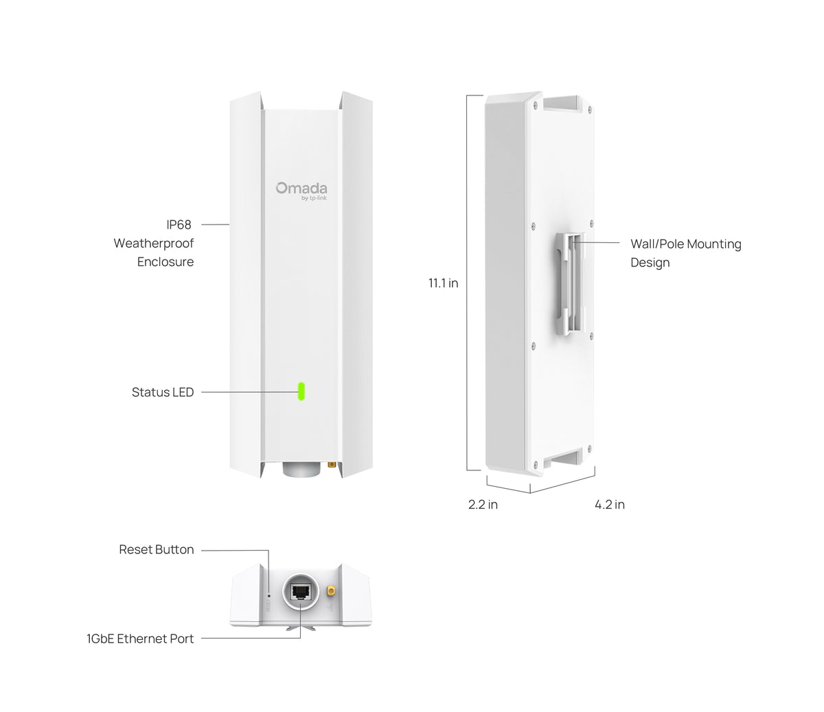 TP-Link EAP650-Outdoor AX3000 WiFi 6 Outdoor Access Point