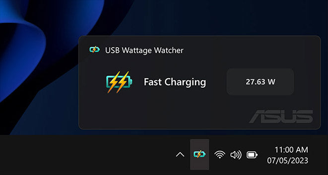 TUF GAMING X870-PRO WIFI7 W NEO motherboard with a magnified inset highlighting a front panel USB 10Gbps Type-C port, showing support for high-speed connections.