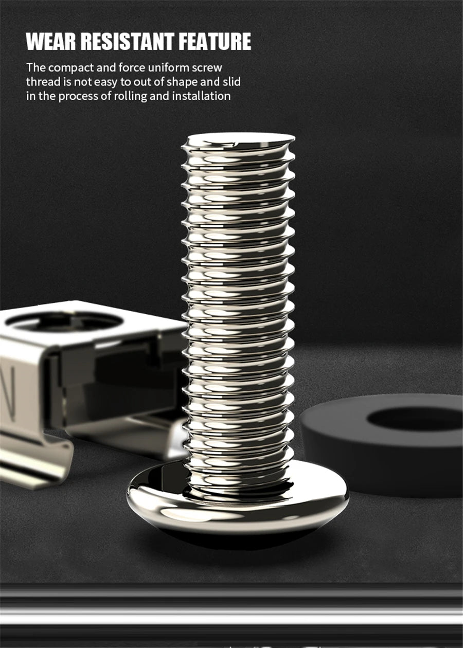 AMPCOM M6 x 16mm Rack Mount Cage Nuts, Screws and Washers - Tech Syndicate 