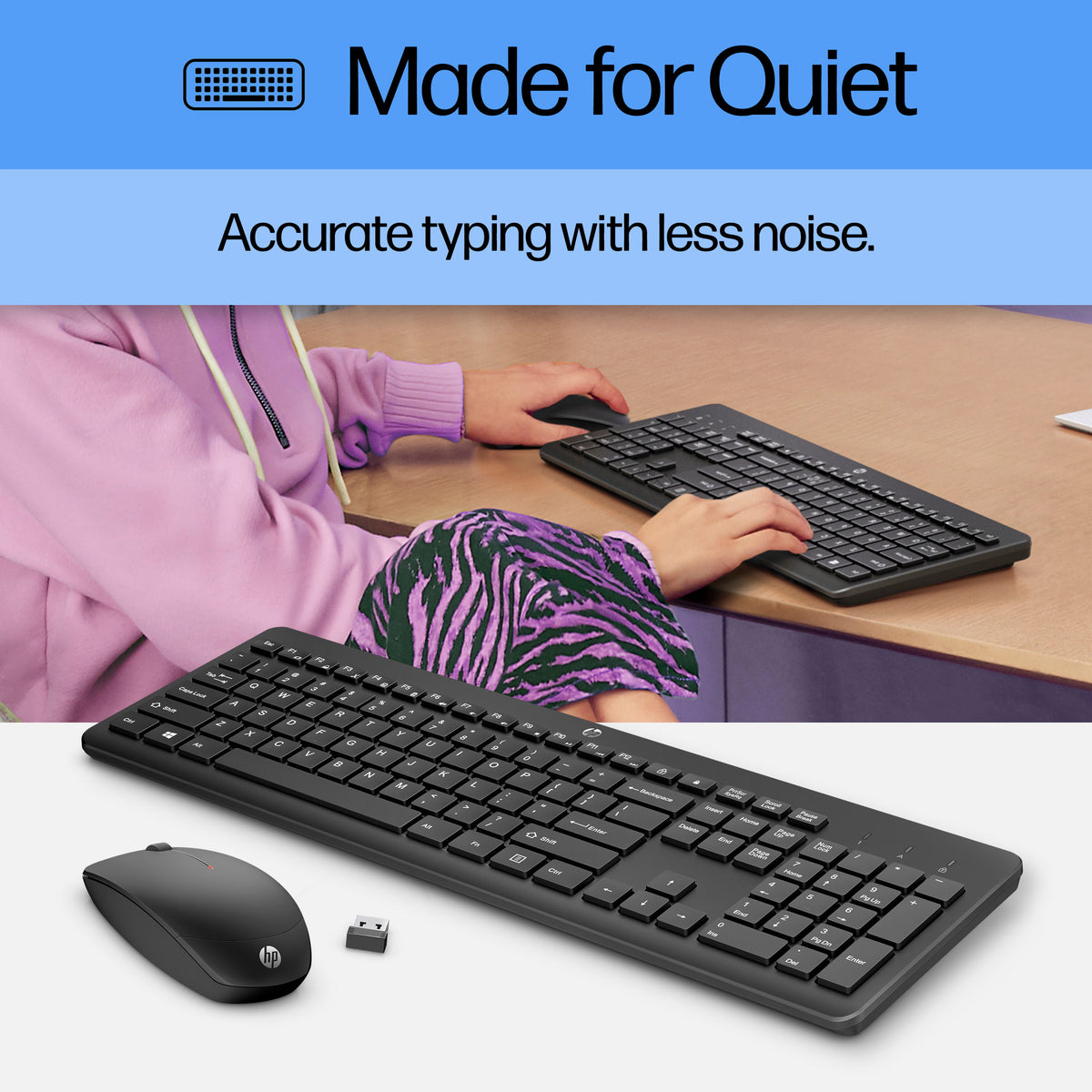 HP 235 Keyboard and Mouse Set - Low Profile Keys - Up to 16 Months Battery Life - Tech Syndicate