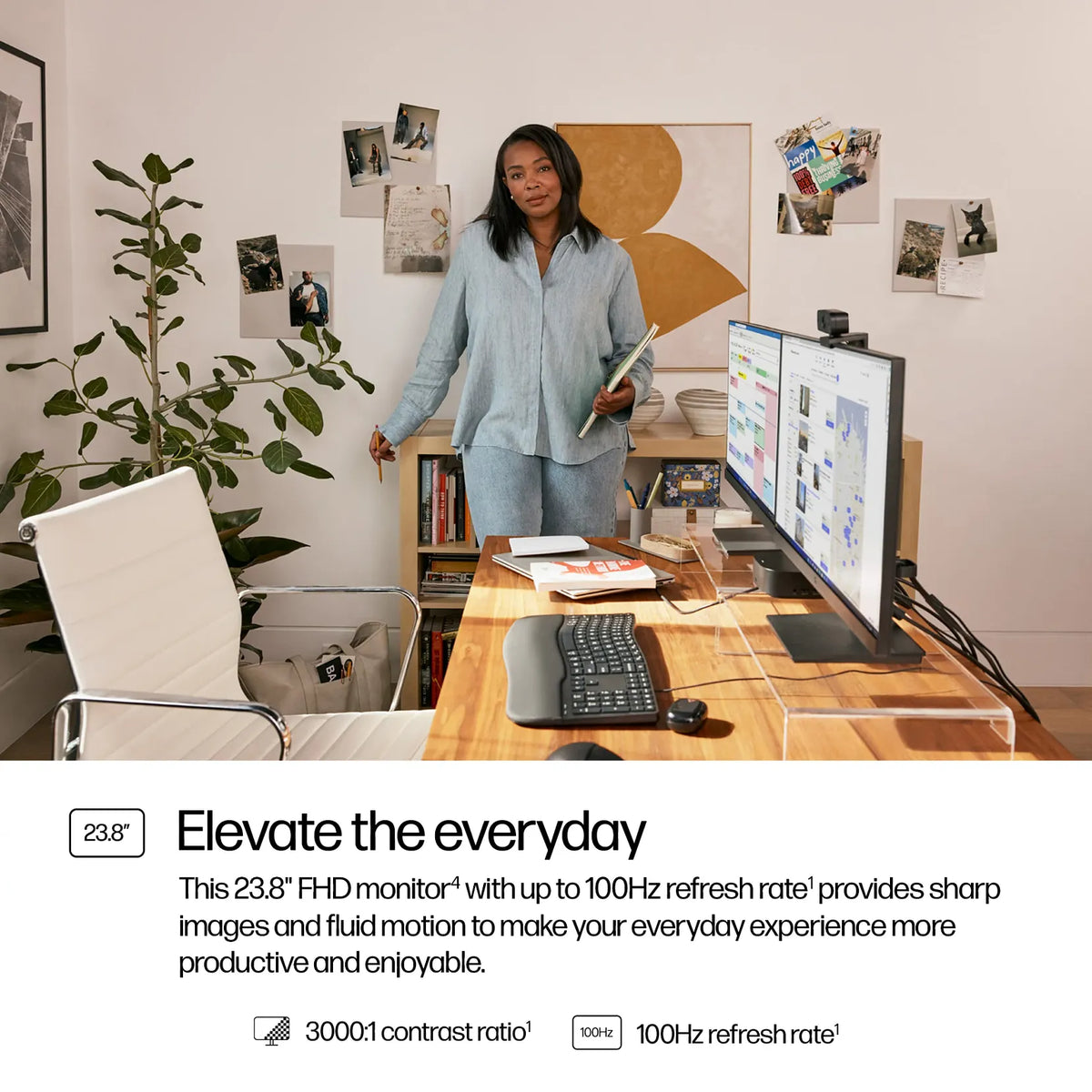 HP 324pv Series 3 Pro 24" FHD VA Monitor - 100Hz, HDMI - Tech Syndicate