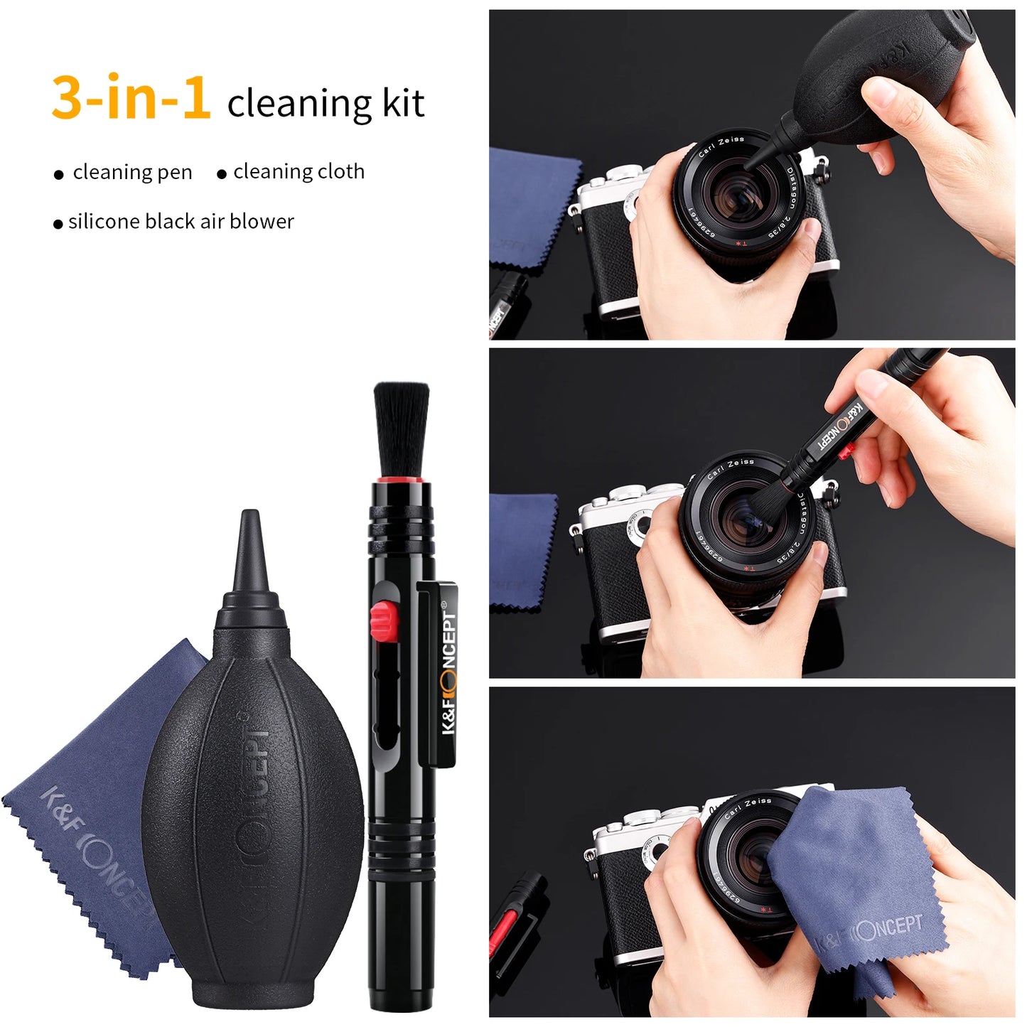 K&F CONCEPT 3 in 1 Camera Cleaning Kit - Tech Syndicate 