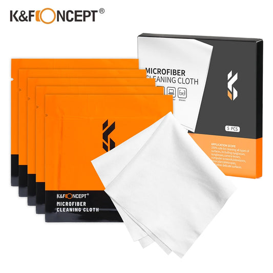 K&F Concept 5 Pack Individually Vacuum Wrapped Microfiber Cleaning Cloths - Tech Syndicate 