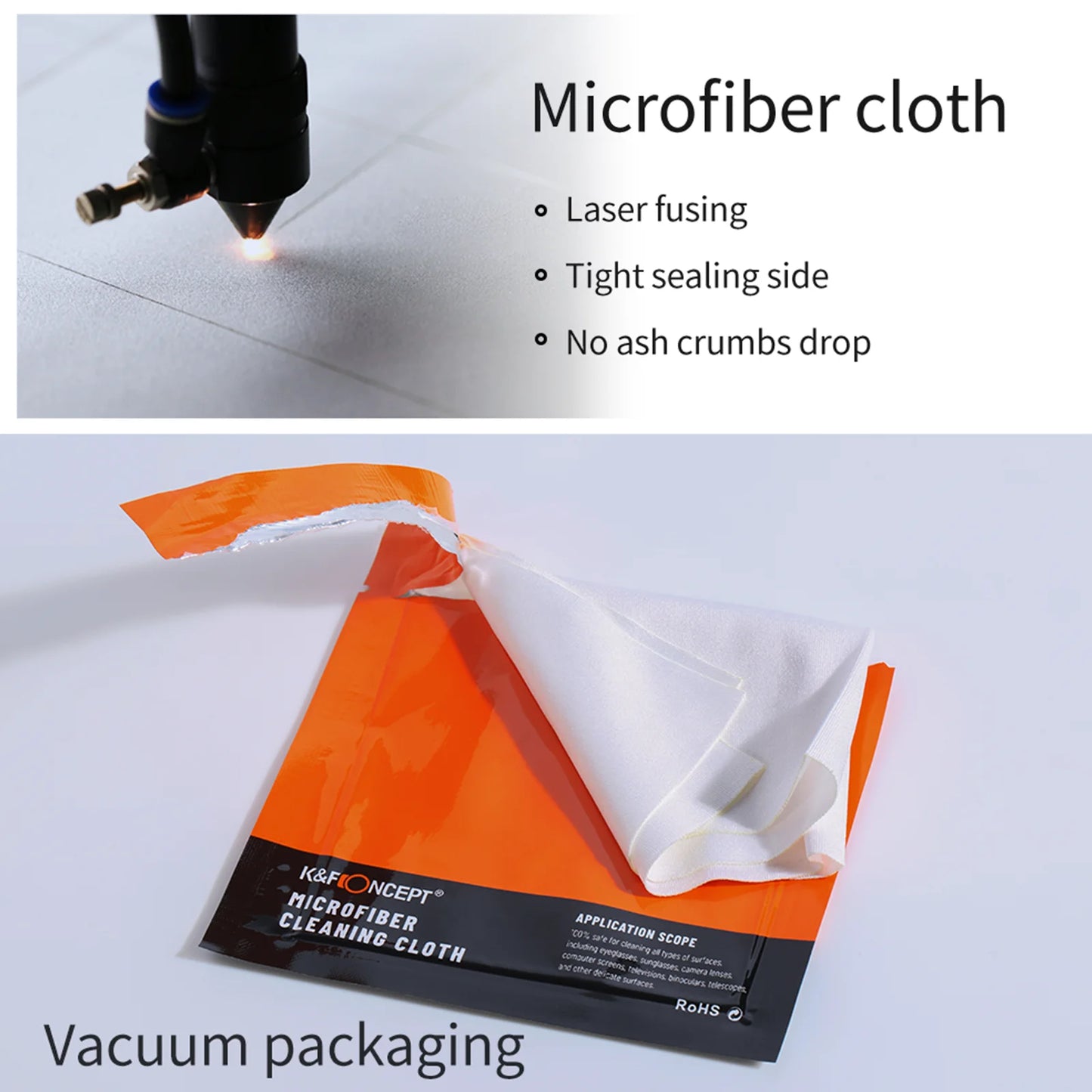 K&F Concept 5 Pack Individually Vacuum Wrapped Microfiber Cleaning Cloths - Tech Syndicate 
