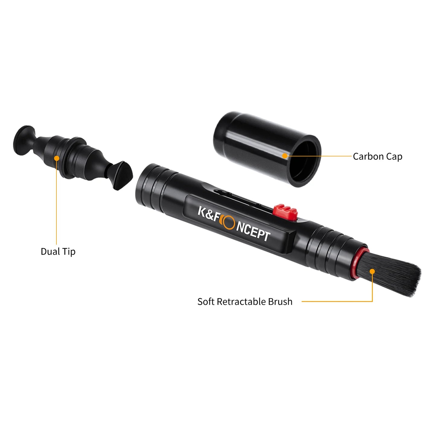 K&F Concept Lens Cleaning Pen with Retractable Soft Brush for DSLR Cameras and Sensitive Electronics Optics - Tech Syndicate 