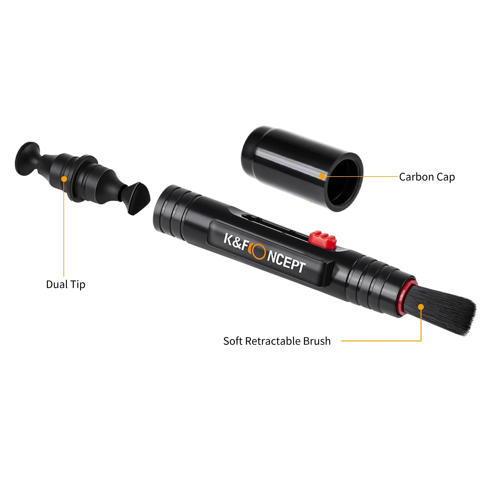 K&F Concept Lens Cleaning Pen with Retractable Soft Brush for DSLR Cameras and Sensitive Electronics Optics - Tech Syndicate 