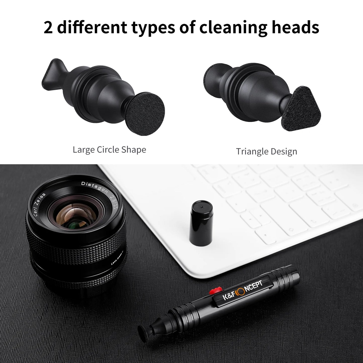 K&F Concept Lens Cleaning Pen with Retractable Soft Brush for DSLR Cameras and Sensitive Electronics Optics - Tech Syndicate 