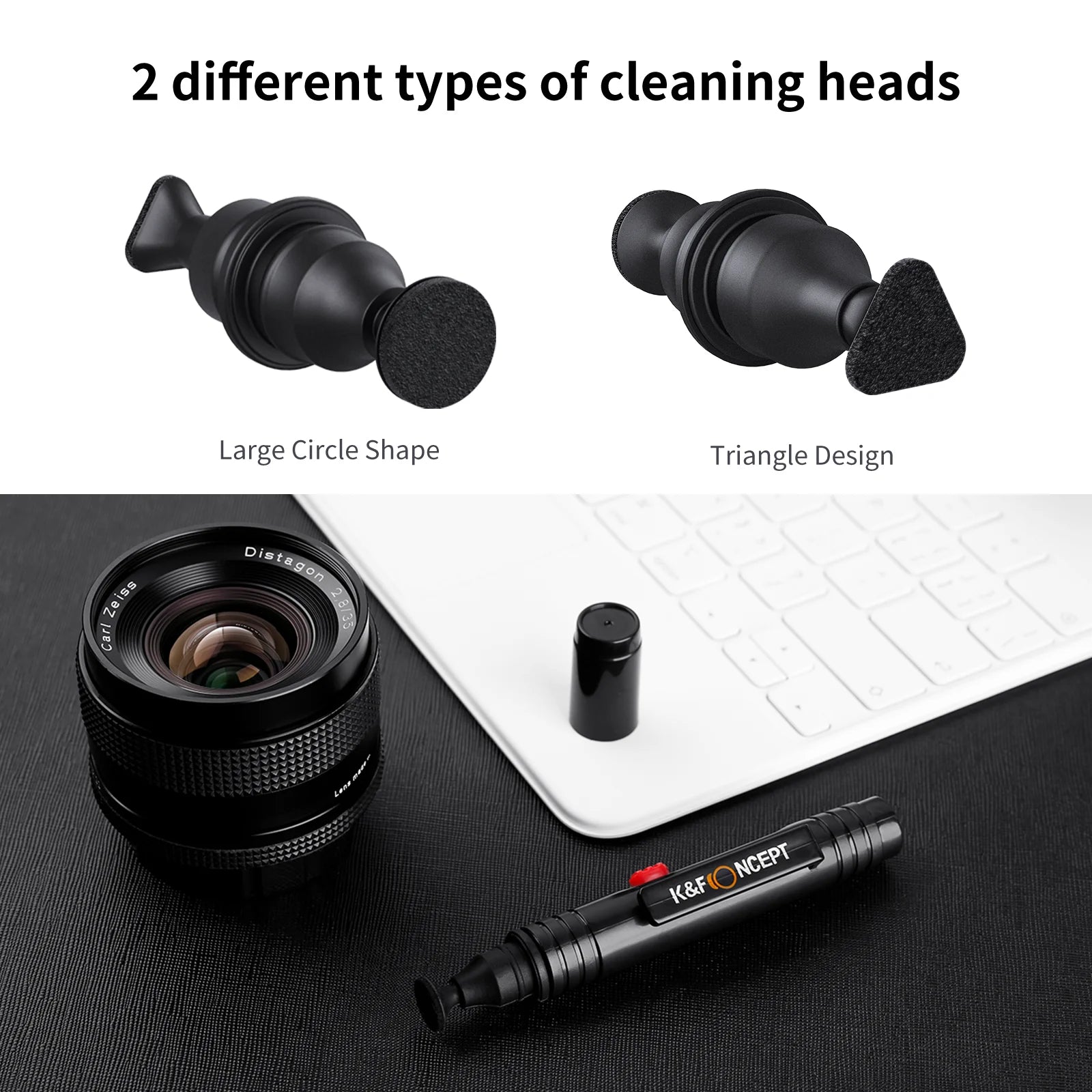 K&F Concept Lens Cleaning Pen with Retractable Soft Brush for DSLR Cameras and Sensitive Electronics Optics - Tech Syndicate 