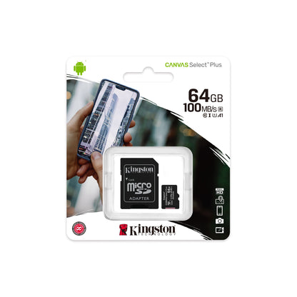 Kingston Canvas Select Plus Micro SD Card with SD Adapter, Class 10 up to 512 GB - Tech Syndicate 