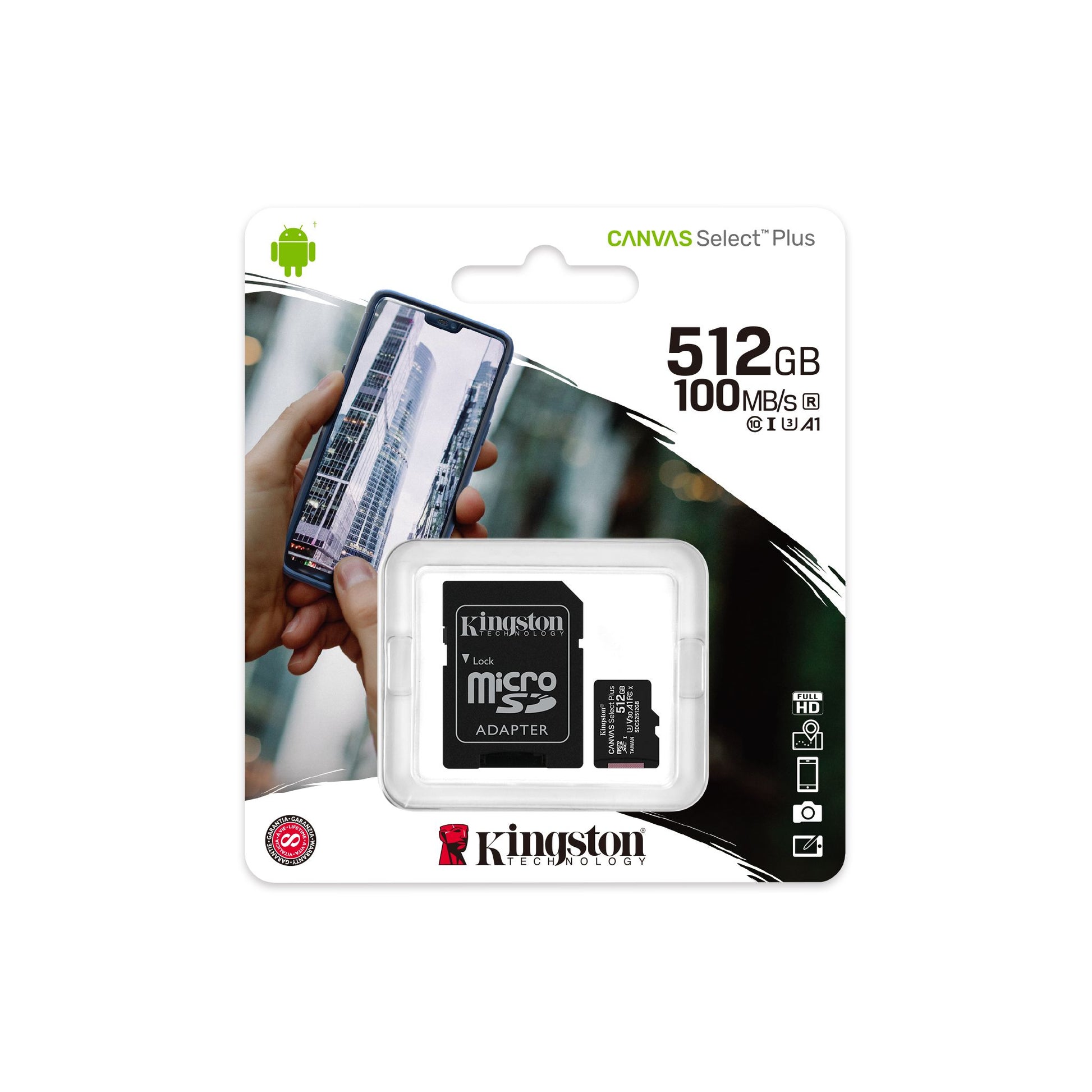 Kingston Canvas Select Plus Micro SD Card with SD Adapter, Class 10 up to 512 GB - Tech Syndicate 