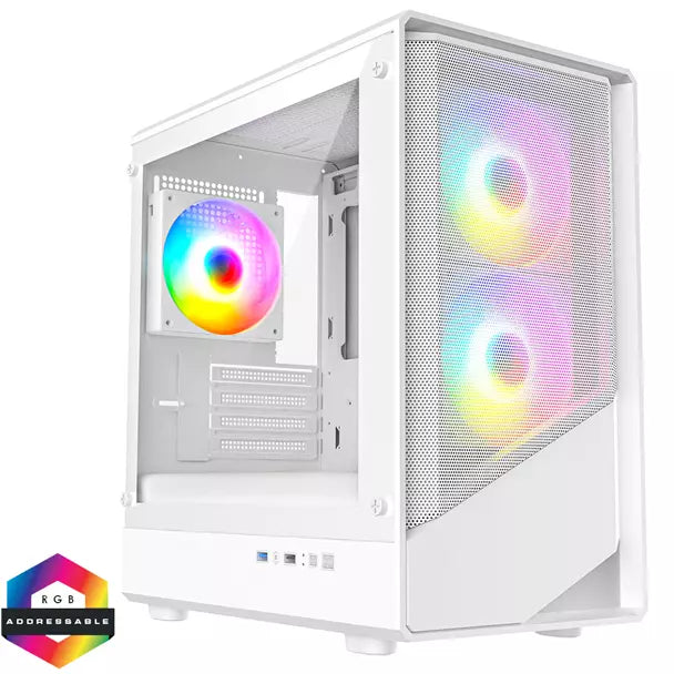 CIT Level 5 White MATX Mesh Front Glass Side 3x ARGB Fans