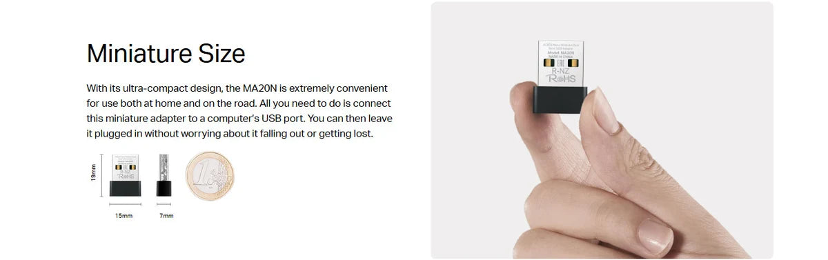 Mercusys MA20N AC650 Nano Wi-Fi USB Adapter - Dual Band