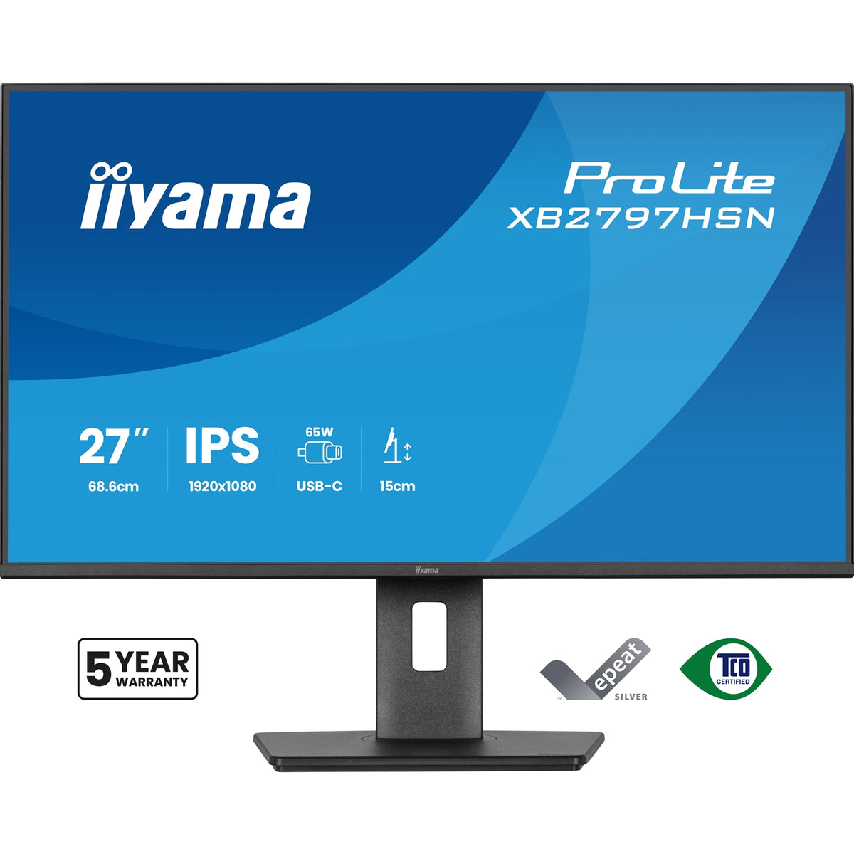 iiyama ProLite XB2797HSN-B1 27" FHD IPS USB-C Dock Monitor