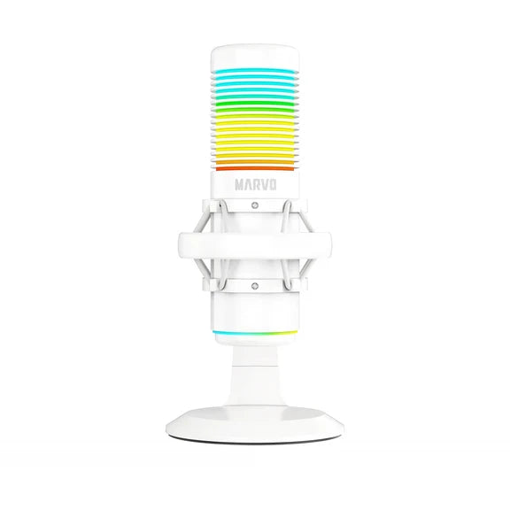 Marvo MIC-07 Blast 60 RGB USB Gaming Microphone - White - Tech Syndicate