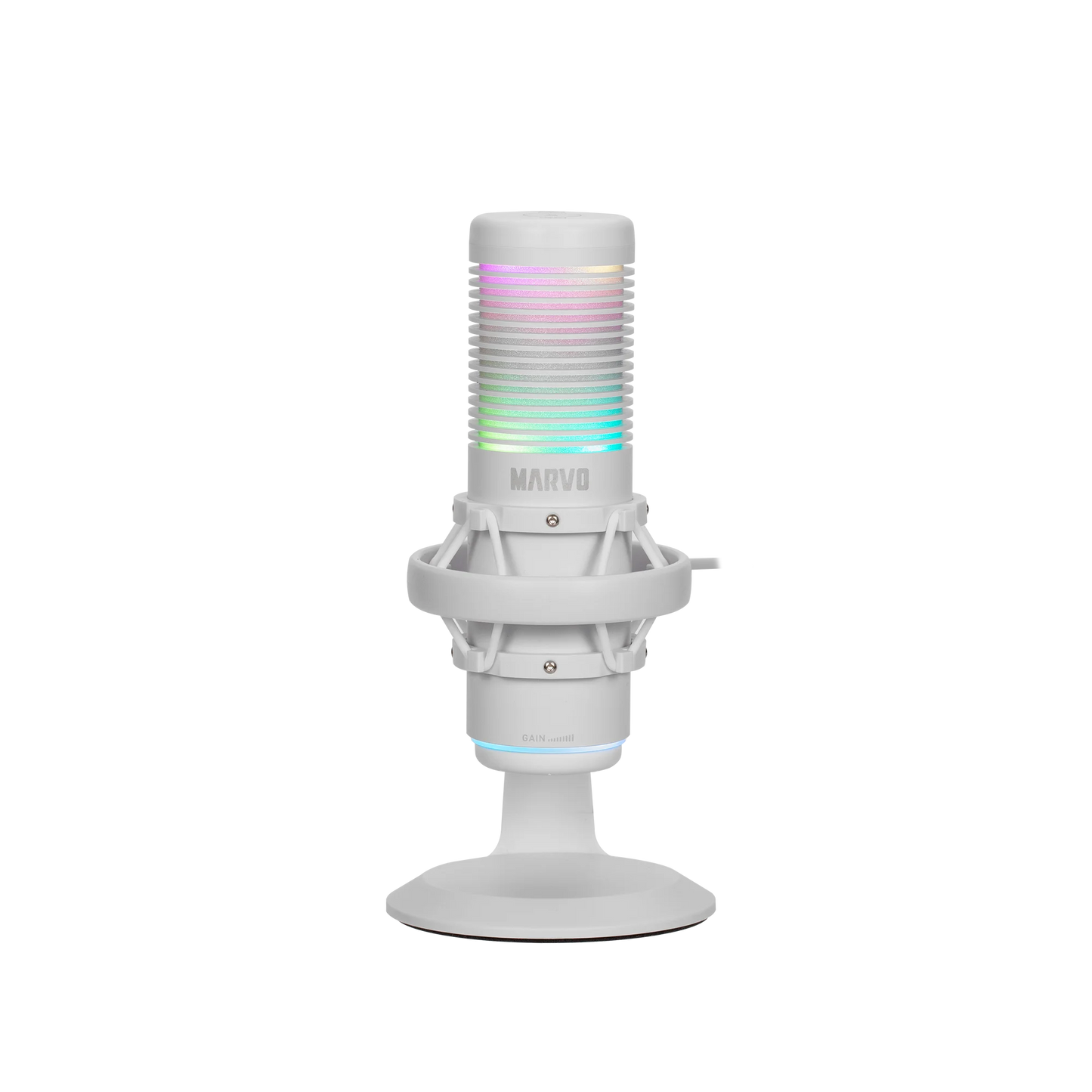 Marvo MIC-07 Blast 60 RGB USB Gaming Microphone - White - Tech Syndicate