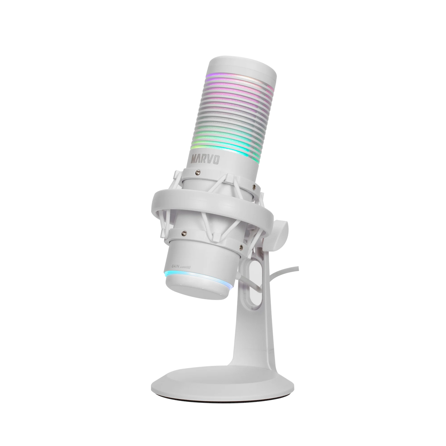 Marvo MIC-07 Blast 60 RGB USB Gaming Microphone - White - Tech Syndicate
