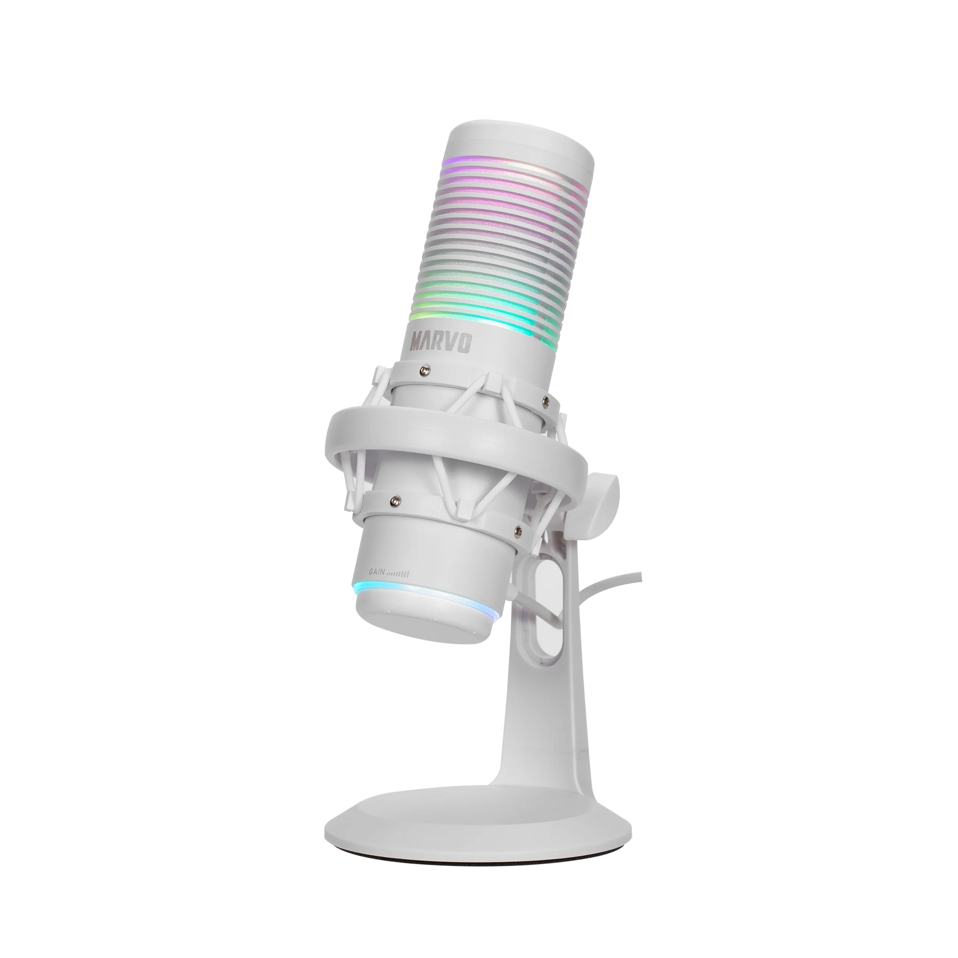 Marvo MIC-07 Blast 60 RGB USB Gaming Microphone - White - Tech Syndicate