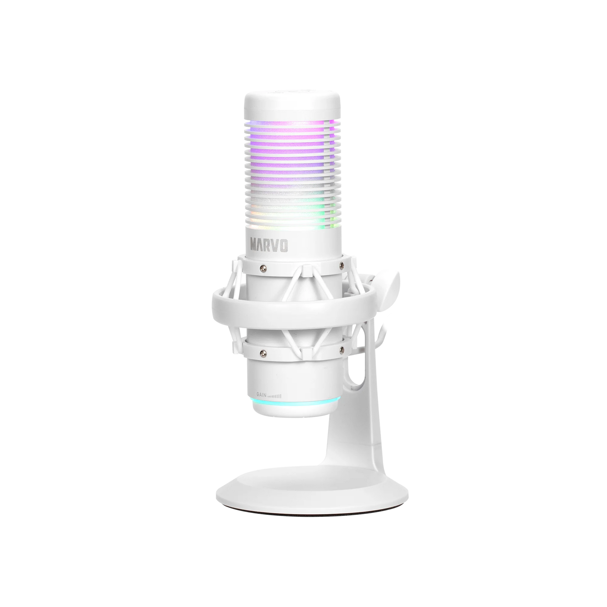 Marvo MIC-07 Blast 60 RGB USB Gaming Microphone - White - Tech Syndicate
