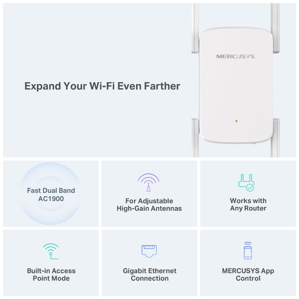 Mercusys ME50G V1 - AC1900 Wi-Fi Range Extender - Tech Syndicate