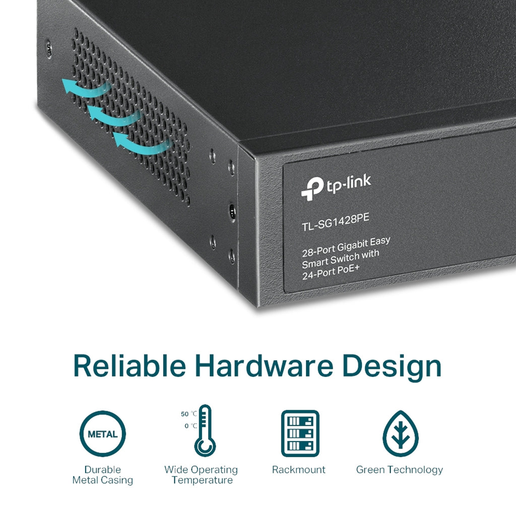TP-Link TL-SG1428PE 28-Port Gigabit PoE+ Switch 250W – view 8