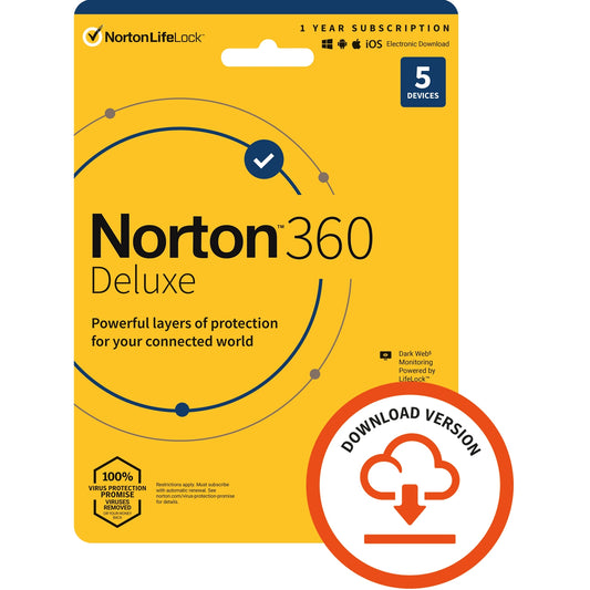 Norton Antivirus 360 Deluxe 2022 - 5 Devices, 1-year Subscription - Tech Syndicate