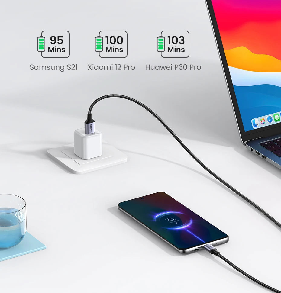 UGREEN 3A USB type to USB C Charging Cable - Quick Charge 3.0 & 2.0