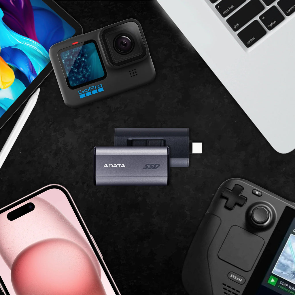 ADATA SC750 1TB USB-C Portable SSD USB 3.2 Gen 2 - Black Titanium