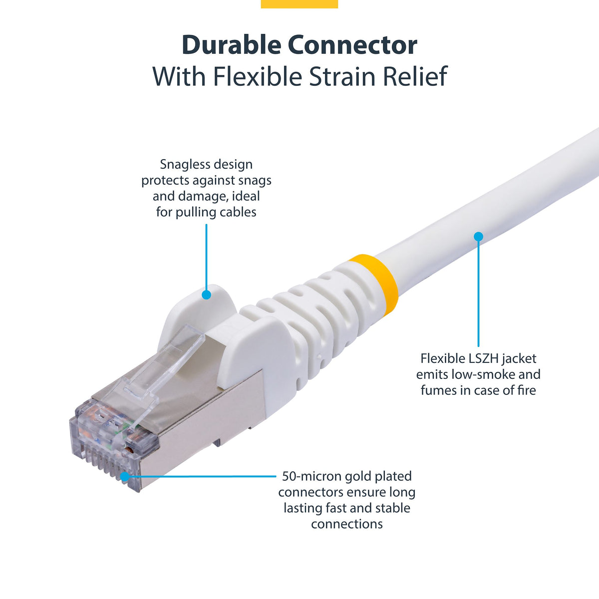StarTech.com CAT8 S/FTP Snagless Patch Cable 25G/40G LSZH - White - 2m to 15m - Tech Syndicate