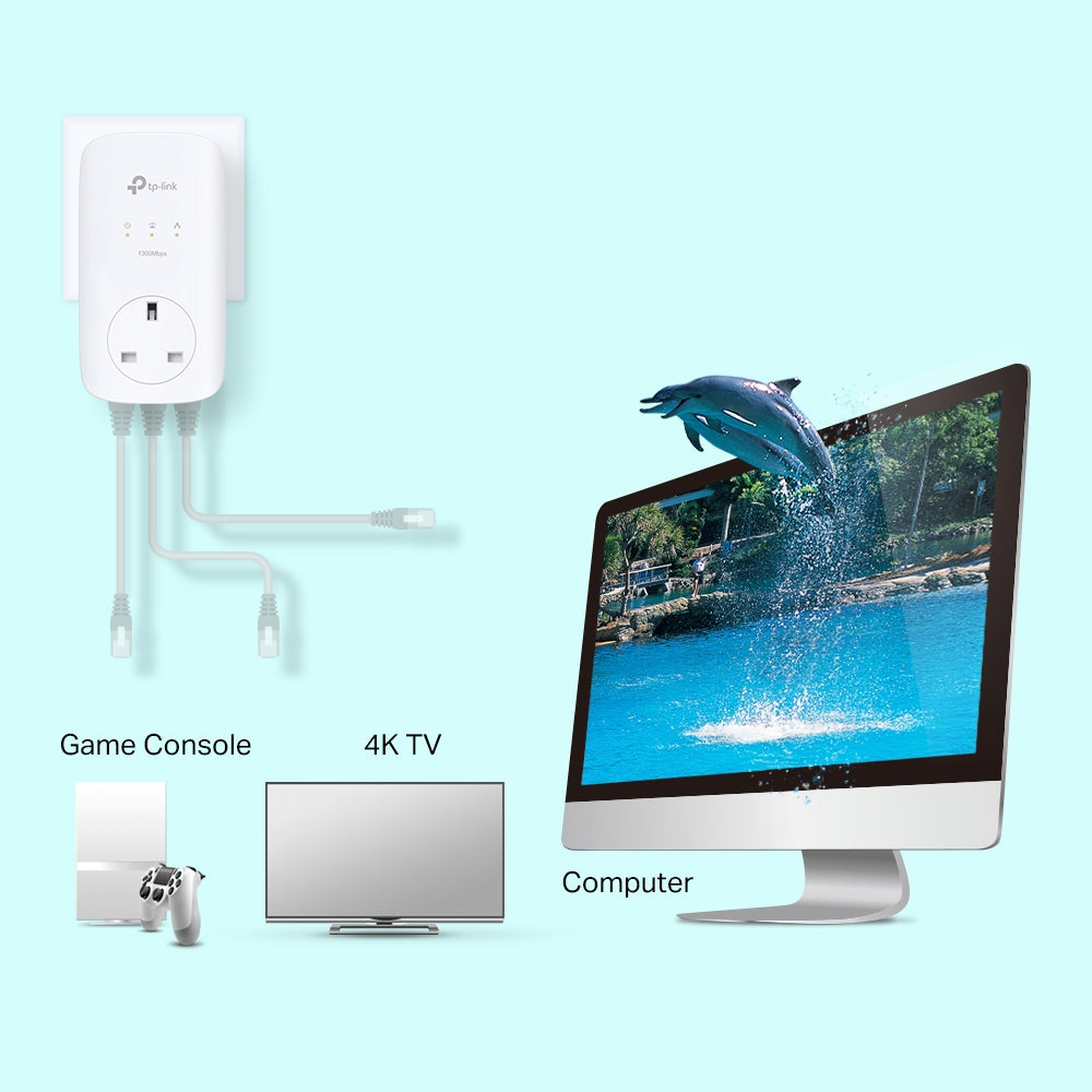 AV1300 3-Port Gigabit Passthrough Powerline Starter Kit 3