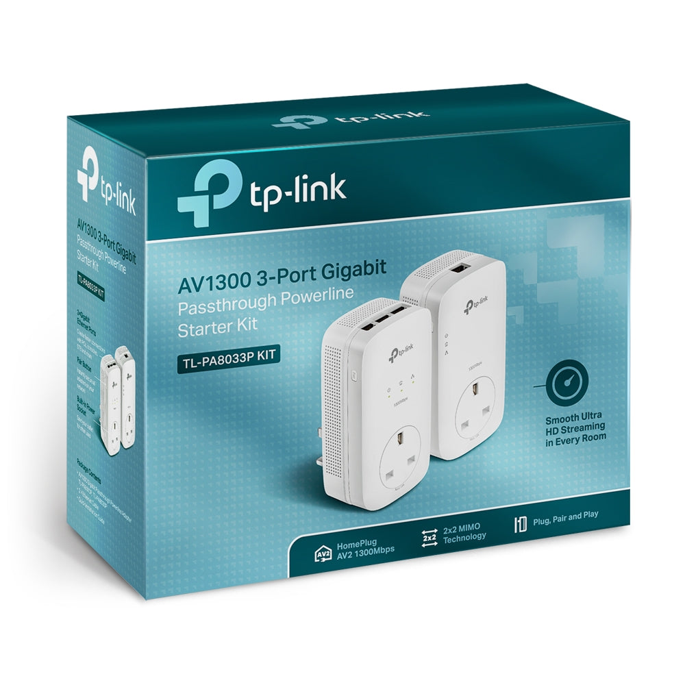 AV1300 3-Port Gigabit Passthrough Powerline Starter Kit 4