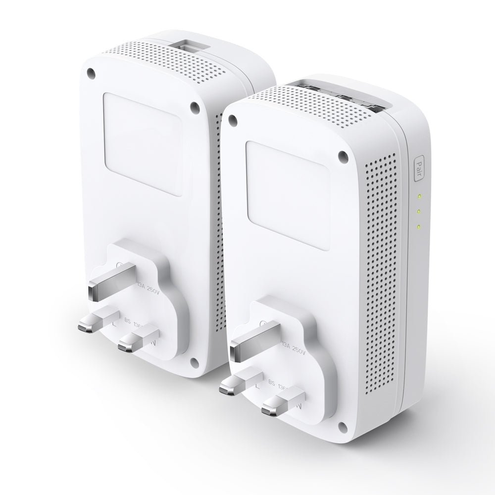 AV1300 3-Port Gigabit Passthrough Powerline Starter Kit 2