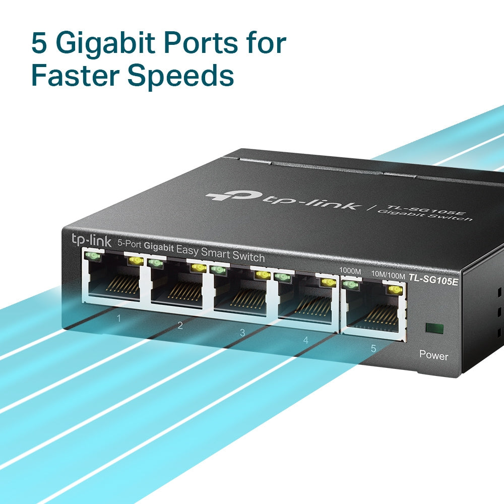 TP-Link 5-Port Gigabit Easy Smart Switch - TL-SG105E - Tech Syndicate