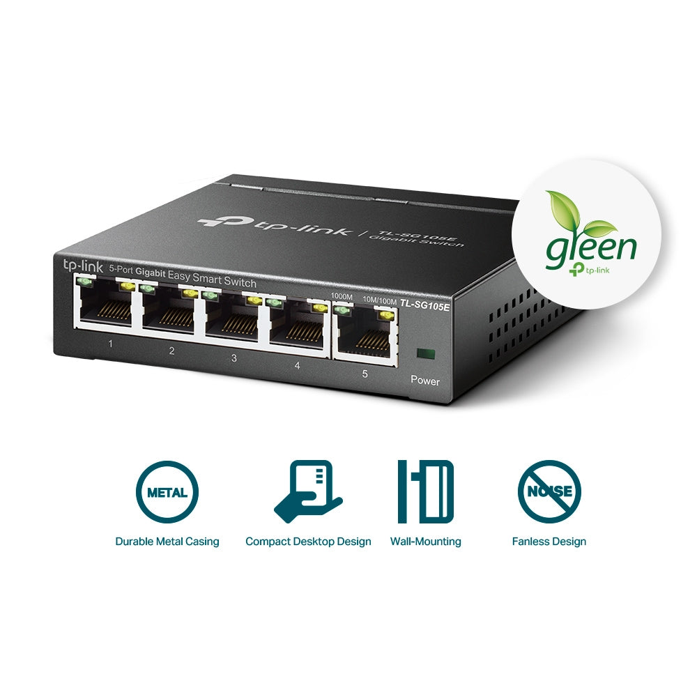 TP-Link 5-Port Gigabit Easy Smart Switch - TL-SG105E - Tech Syndicate