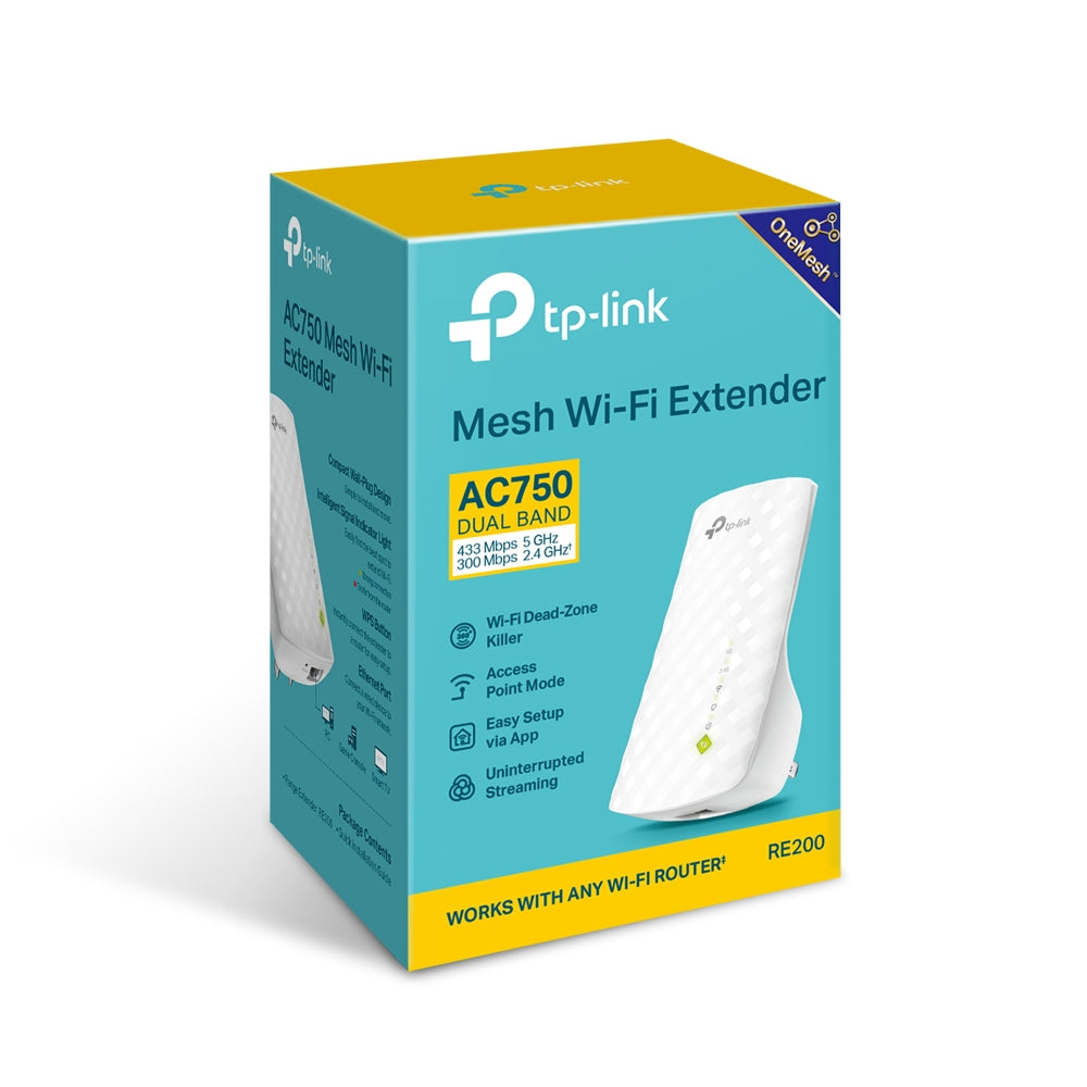TP-Link RE200 - AC750 Mesh Wi-Fi Range Extender - Tech Syndicate