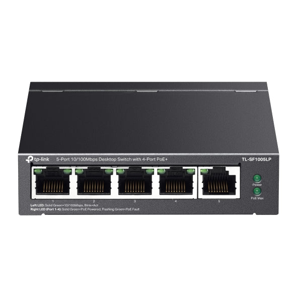 TP-Link TL-SF1005LP V1 Desktop Switch - 5-Port 10/100Mbps - 4-Port PoE - Unmanaged - Tech Syndicate
